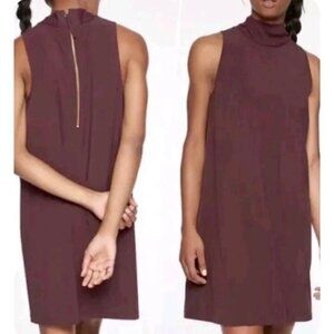 Athleta Maroon Initiative Dress Mock Neck Sleeveless